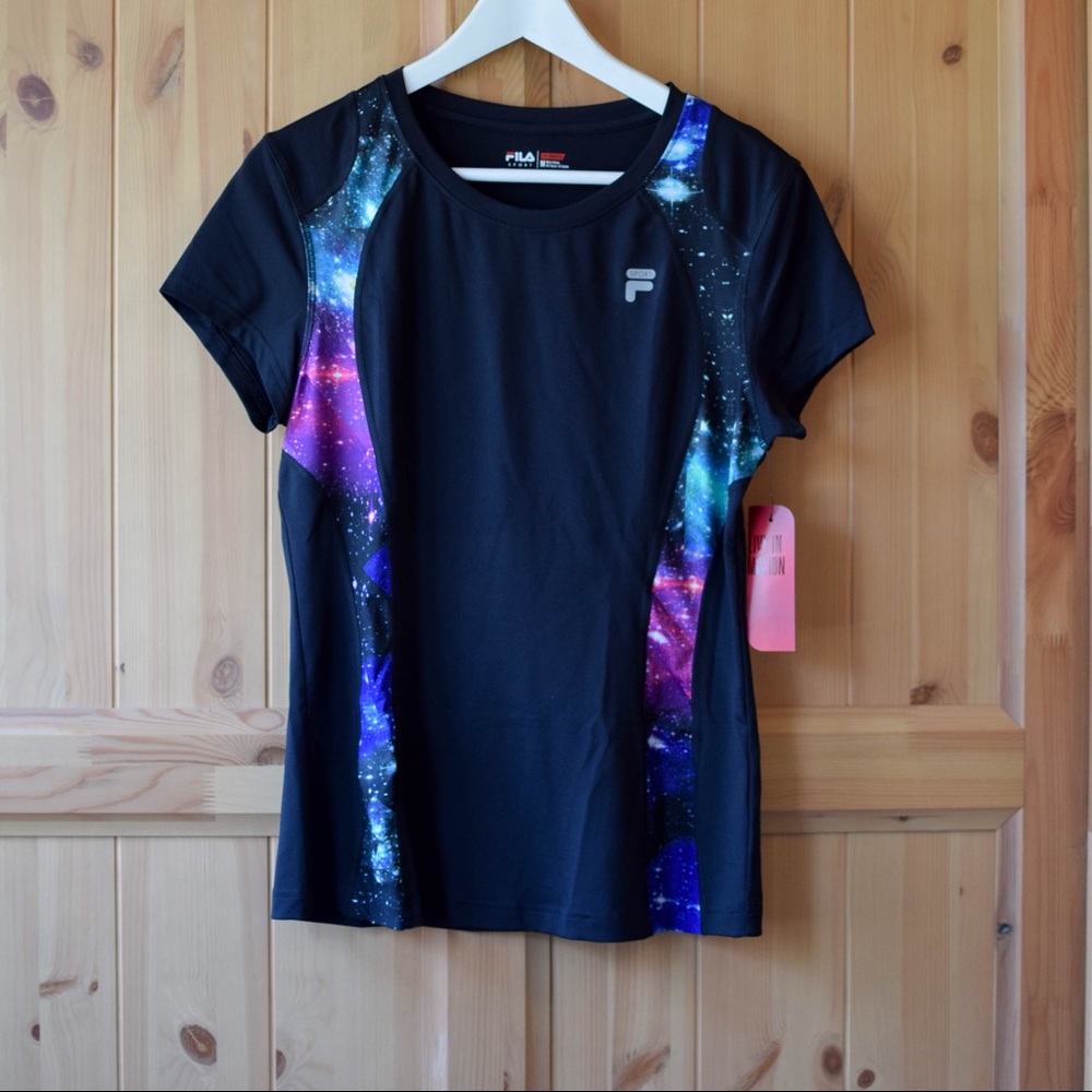 FILA galaxy outer space black workout shirt